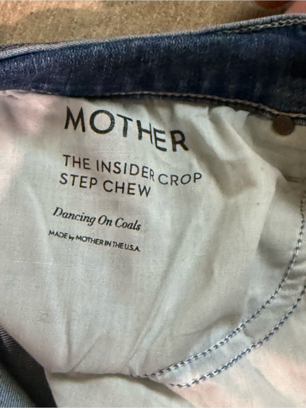 MOTHER Insider Crop Step Chew blue jeans size 29 - Picture 4 of 6
